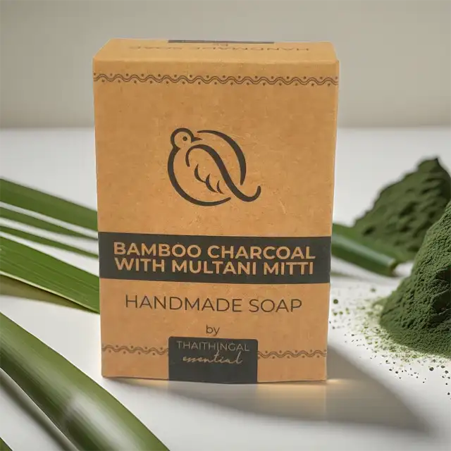 மூங்கில் கரி / முல்தானிமிட்டி இயற்கை சோப்பு - கையால் தயாரிக்கப்பட்டது - image 1